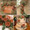 Artificial Flowers Burnt Orange Rose 25pcs Real Looking Fake Roses w/Stem for DIY Wedding Bouquets Centerpieces